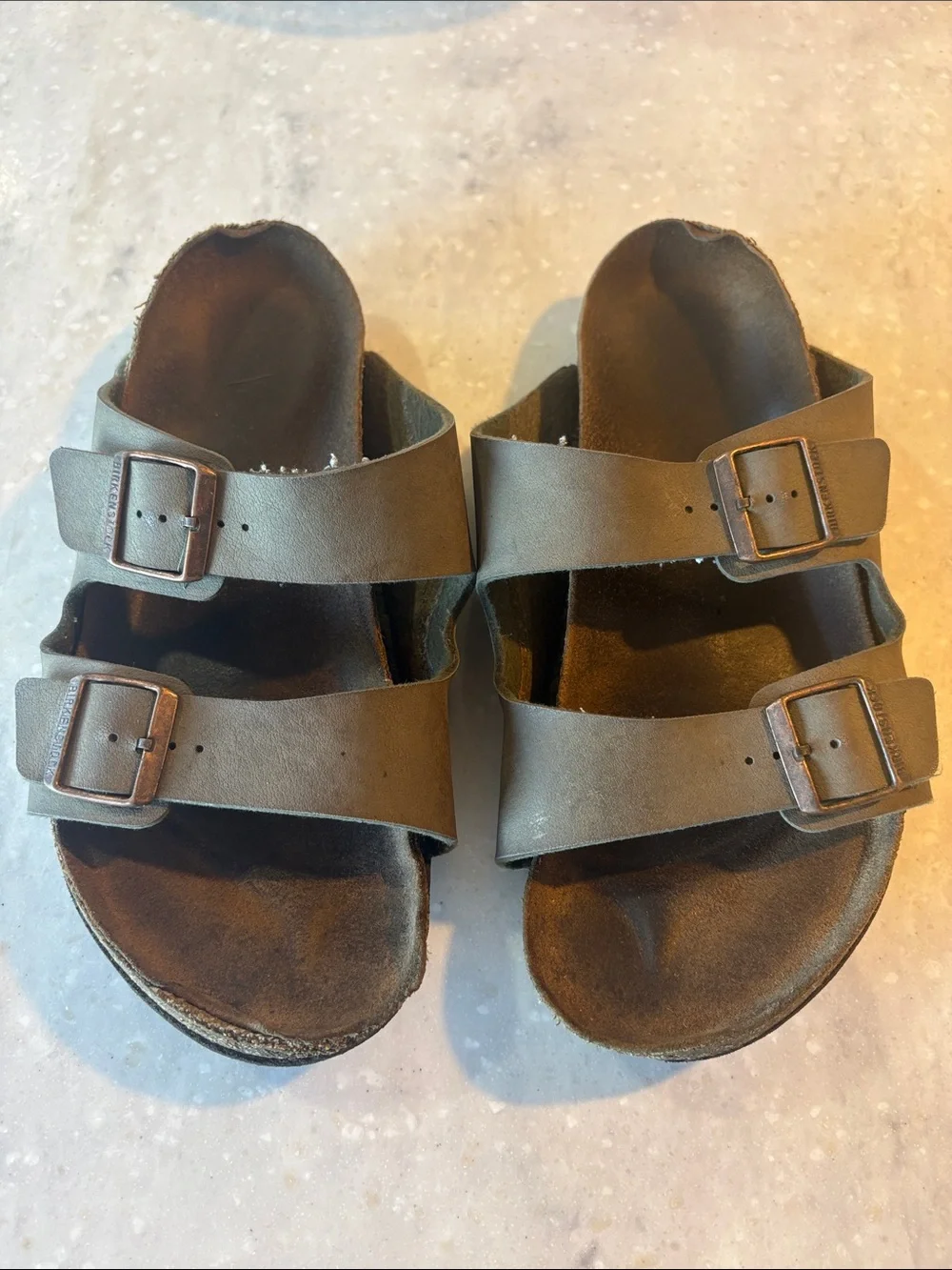 Birkenstock Men's Double Strap Buckle Sandals in Brown